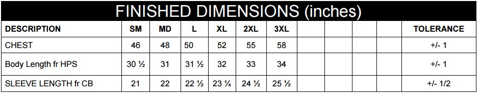 Eagle Dry Goods Size Chart